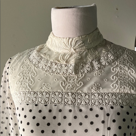 ASOS White Long Sleeve Polka Dot Dress - Picture 7 of 9